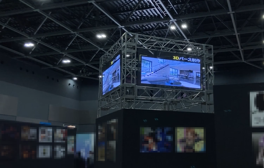 専門学校 制作展 透明LEDビジョン・映像演出