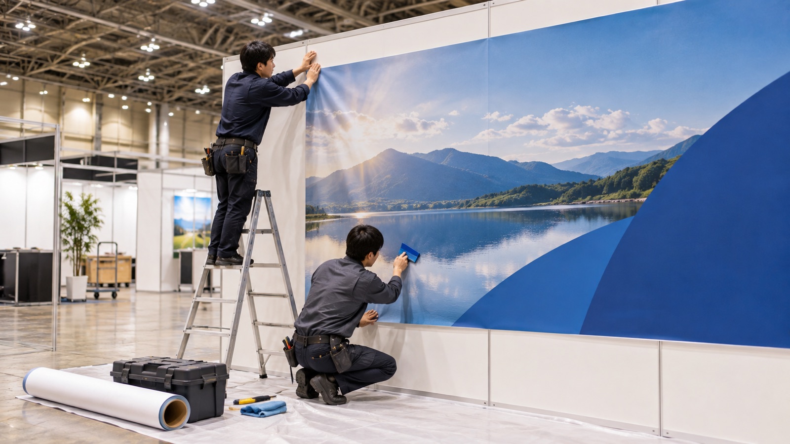 展示会の壁面装飾は何で作る？4素材の使い分けと入稿・防炎・締切