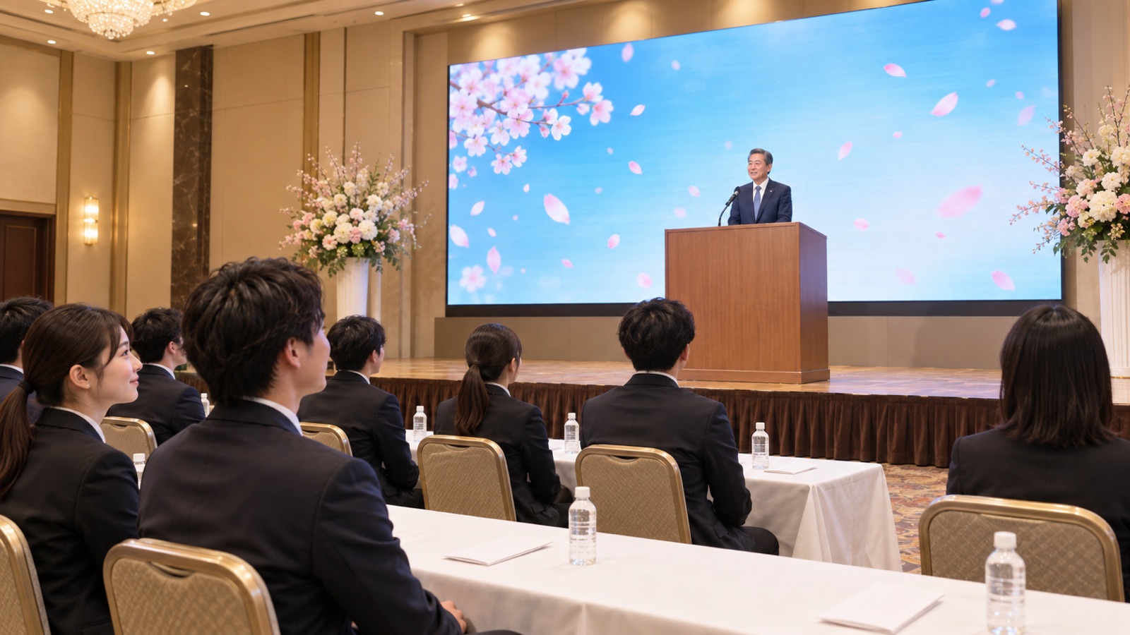 入社式の企画は何から決める？式次第・会場と演出の実例10件