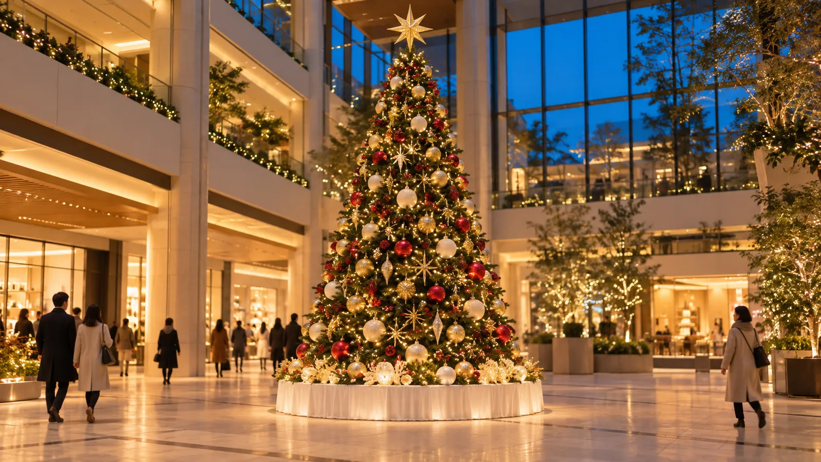 大型クリスマスツリーは何mまで？天井・通路・風で決めるレンタルと設置